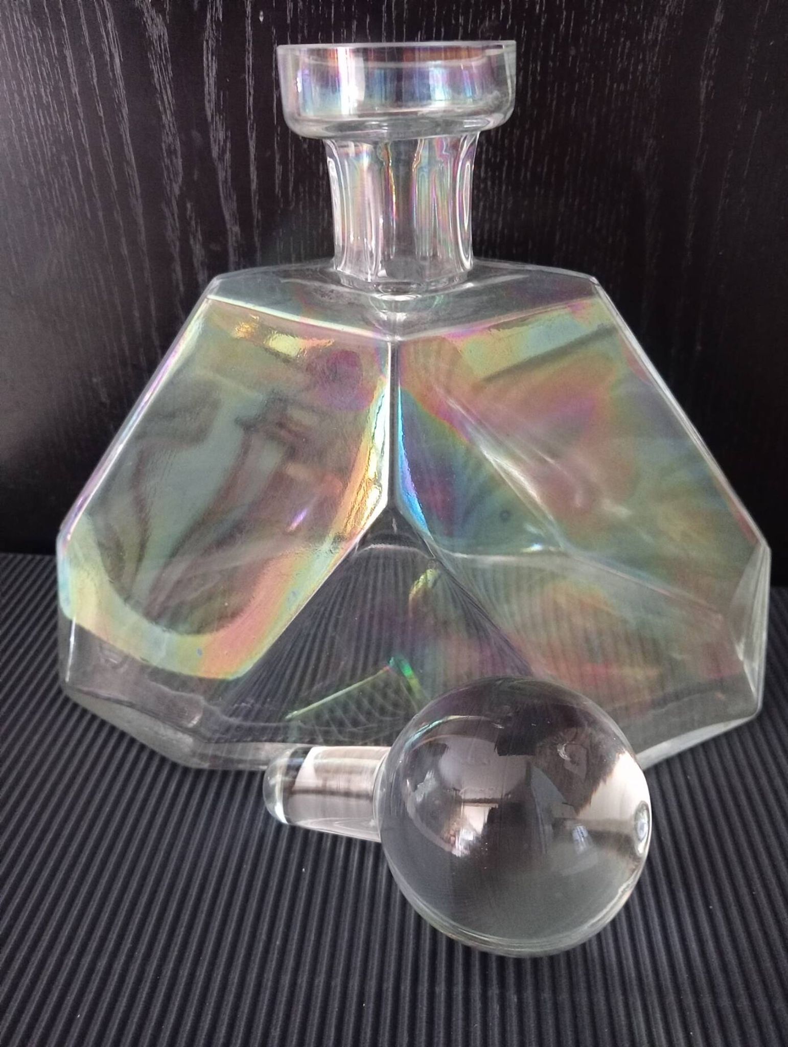 Vintage iridescent carafe