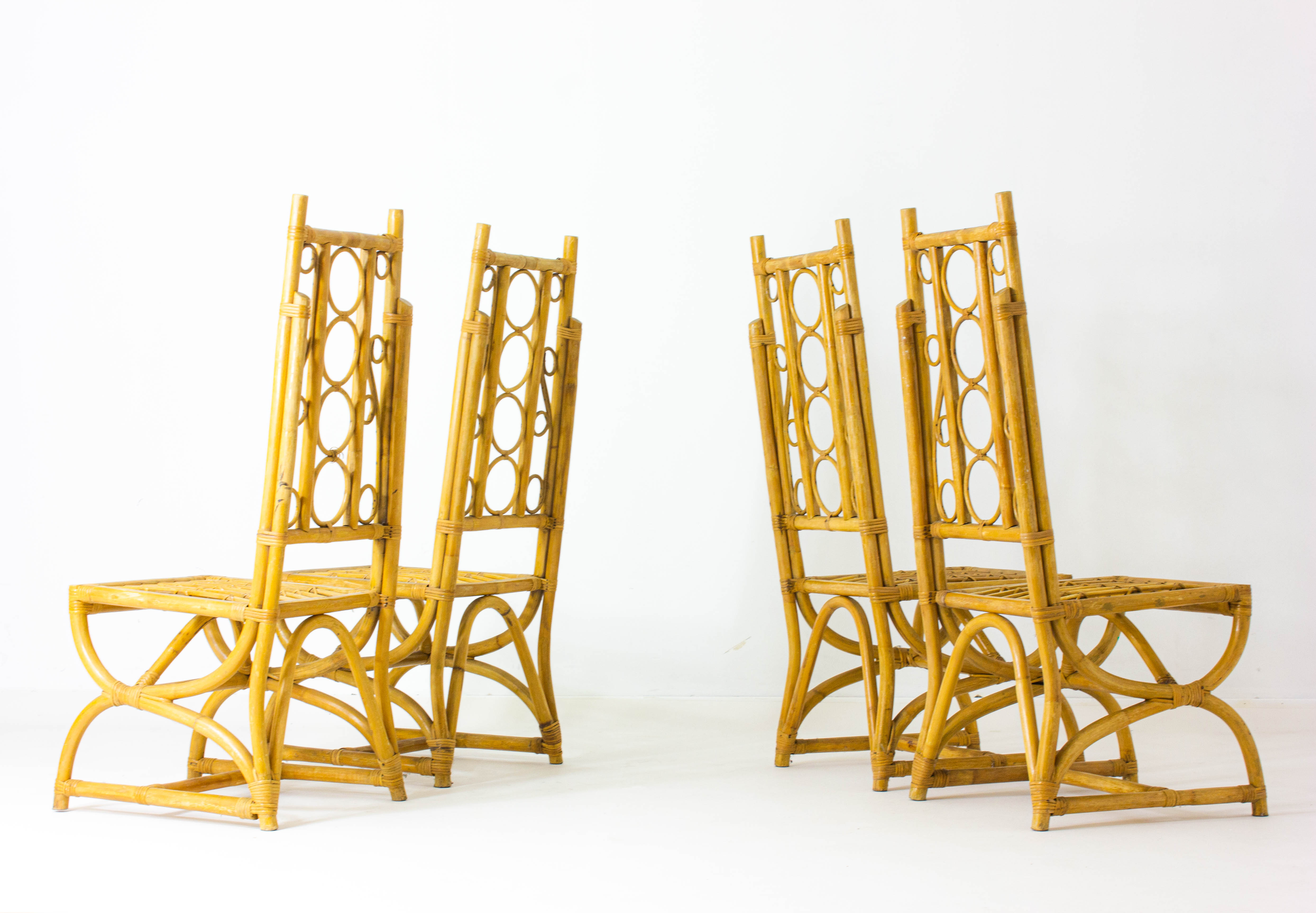 Tropical vintage bamboo chairs