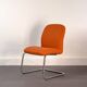 Chrome-plated steel and orange fabric armchair, Germany, 1980