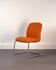 Chrome-plated steel and orange fabric armchair, Germany, 1980