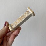 Set of 10 vintage art deco knife holders in white and gold ceramic