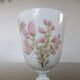 Opaline vase floral pattern, signed, 60s 70s