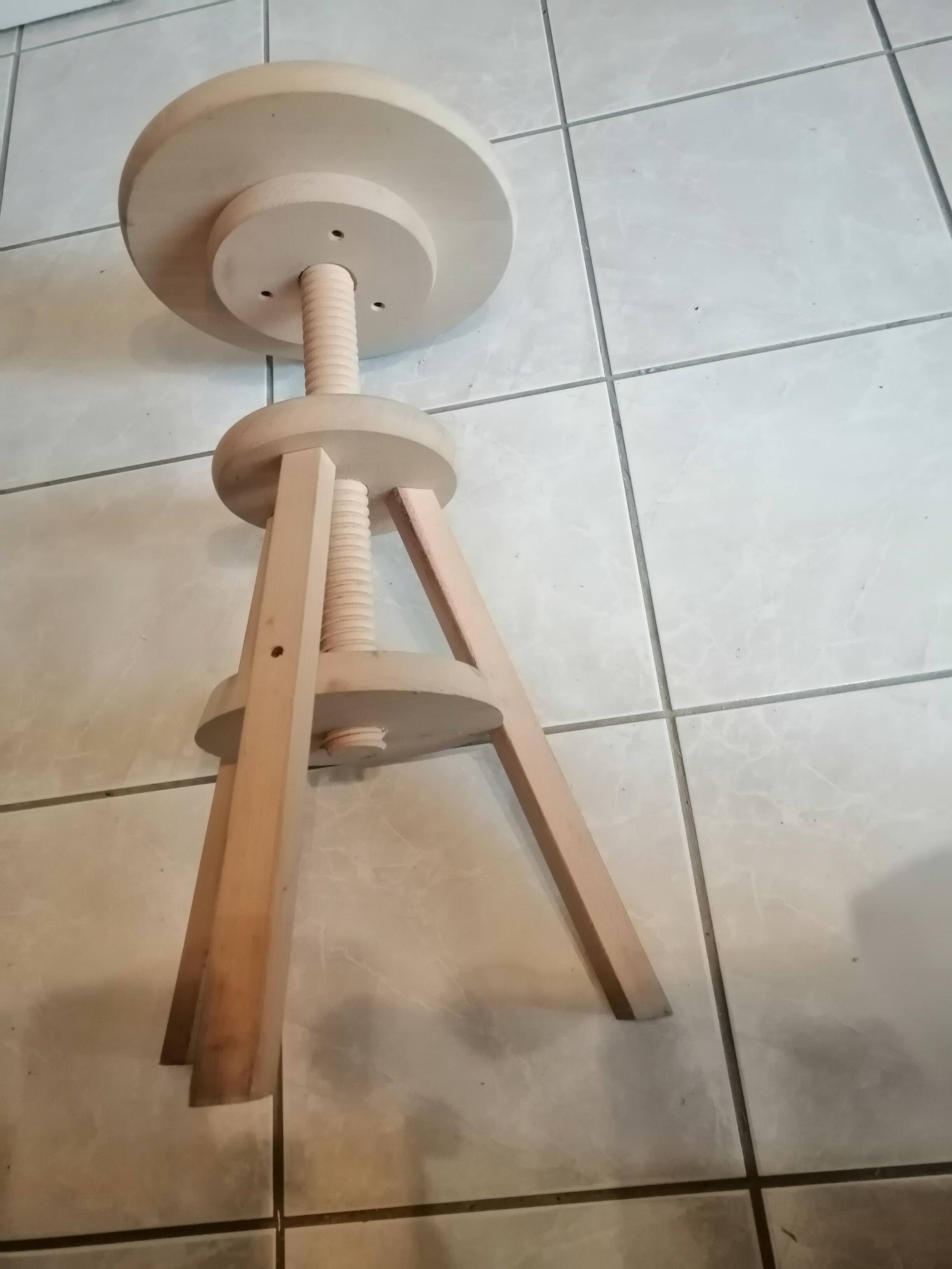 Raw wood furniture stool