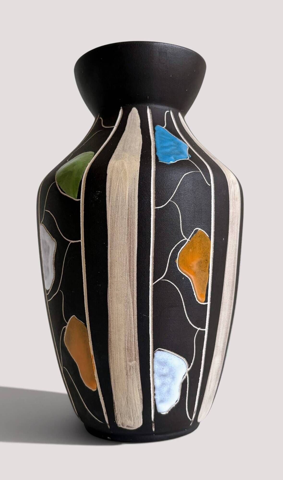 Bodo Mans “Valencia” Ceramic Vase for Bay Keramik, West Germany, 1960s