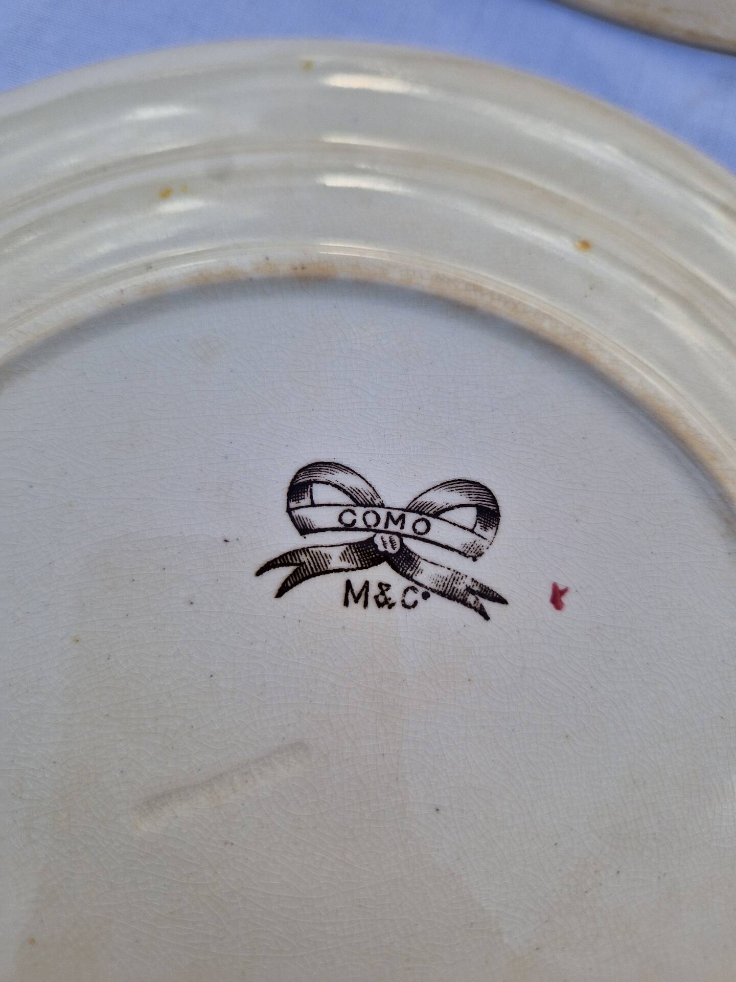 Set of 12 Terre De Fer Plates Manufacture Moore & Co Model Como