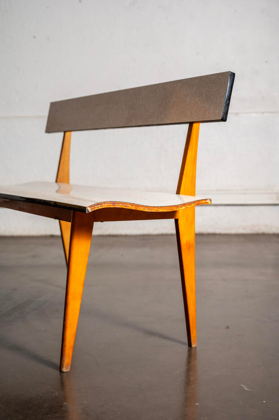 Wood and formica bench