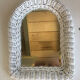 White rattan mirror