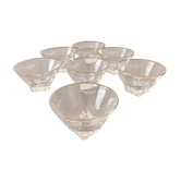 Set of 7 glass ramekins 1950