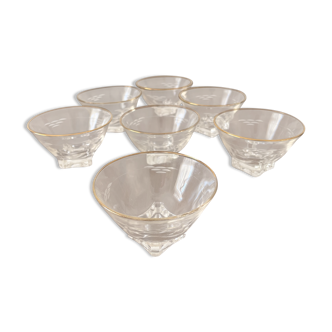 Set de 7 ramequins en verre 1950