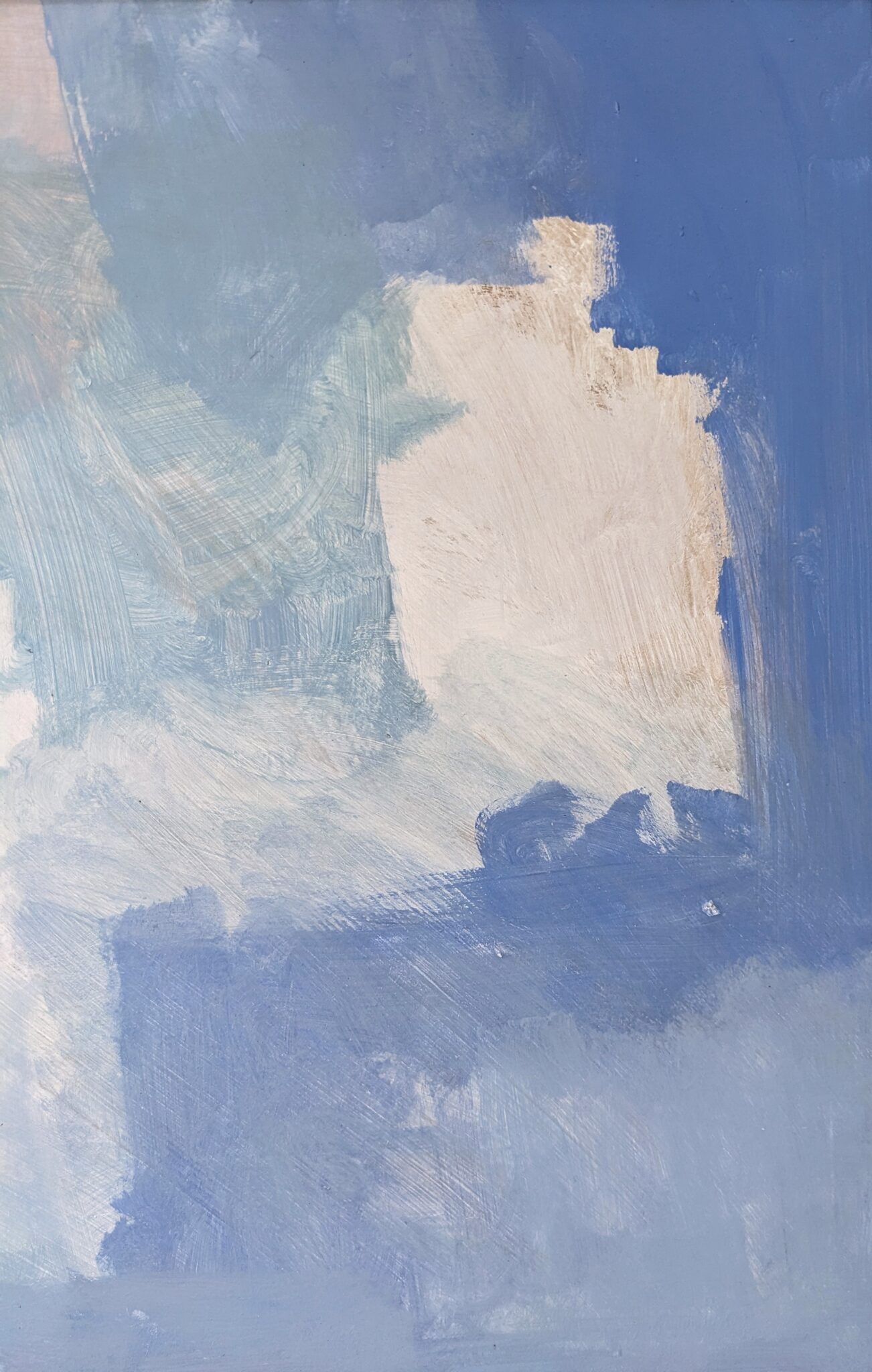 Contemporary "Summer Clouds" Abstract Seascape by British Artist Ian Mood, Framed Oil Painting