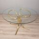 Ensemble de 4 chaises et table vintage années 70 en métal doré design gastone rinaldi