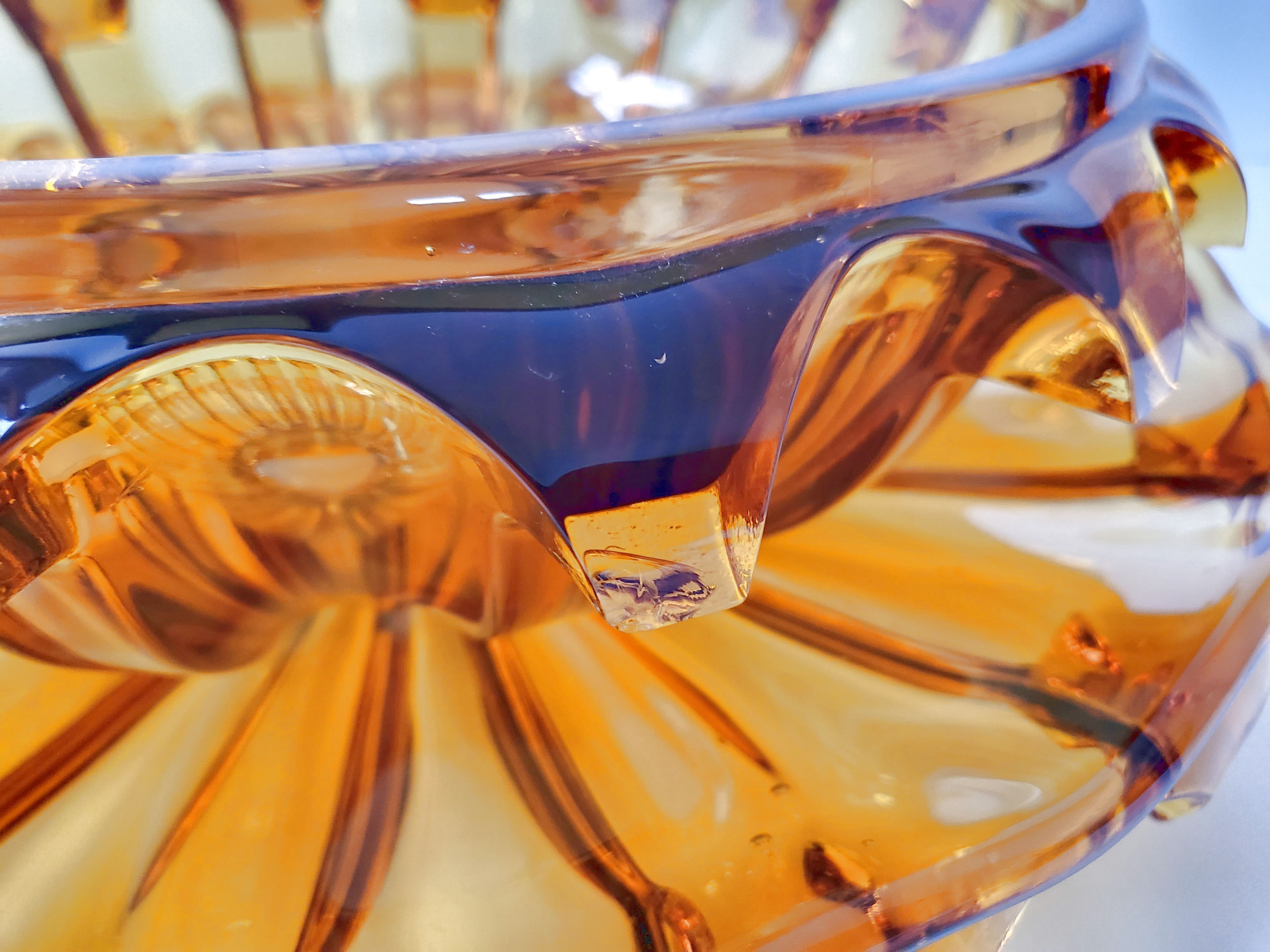 Set of 2 art deco crystal cups 1940