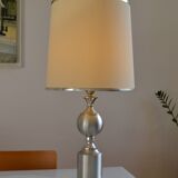 See delmas lamp 70's with fabric and metal lampshade