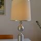 See delmas lamp 70's with fabric and metal lampshade
