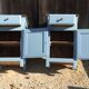 Pair of walnut bedsides from the 1950s patinated in lectoure blue
