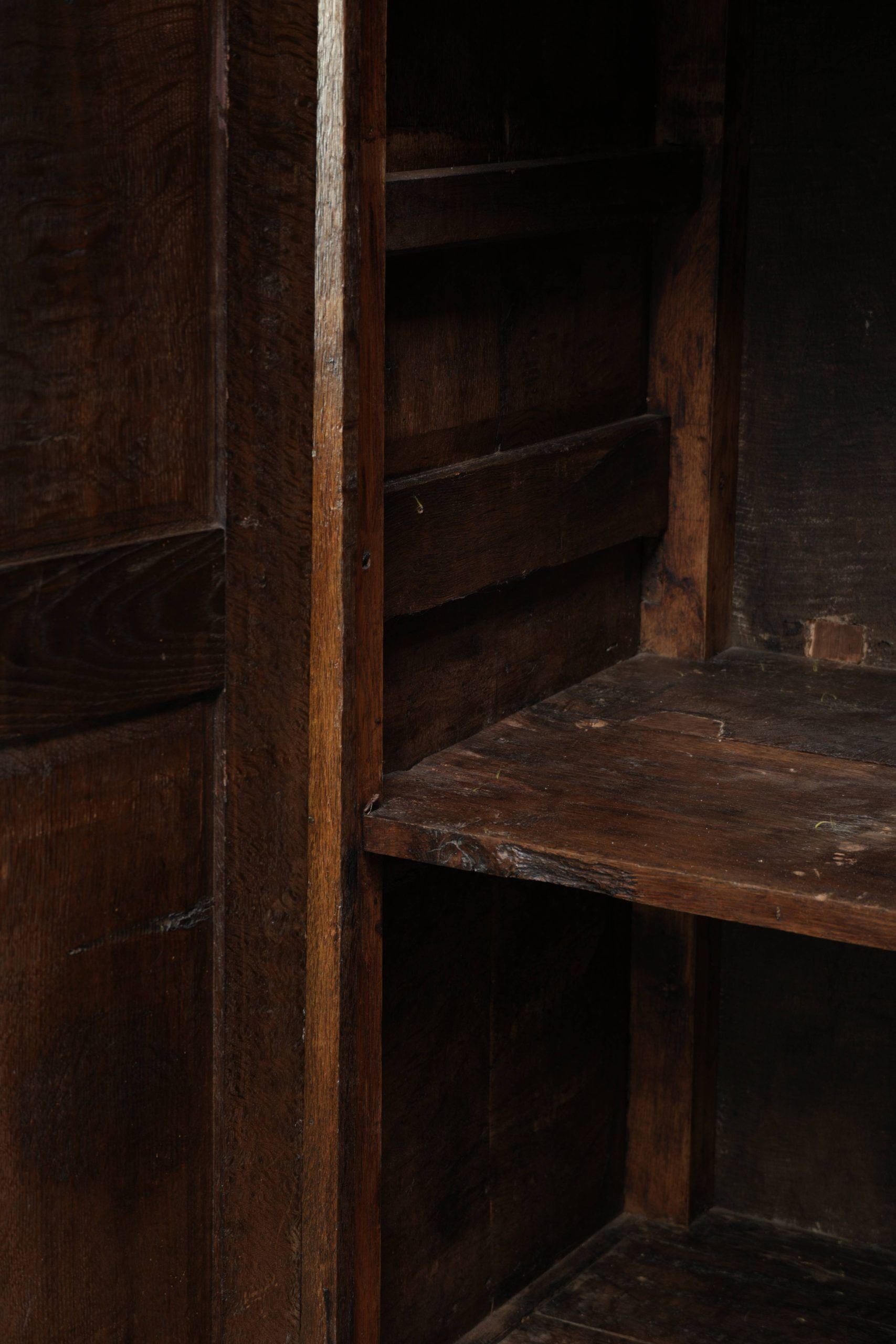 Antique oak farmhouse cupboard from the 17th century with original fittings