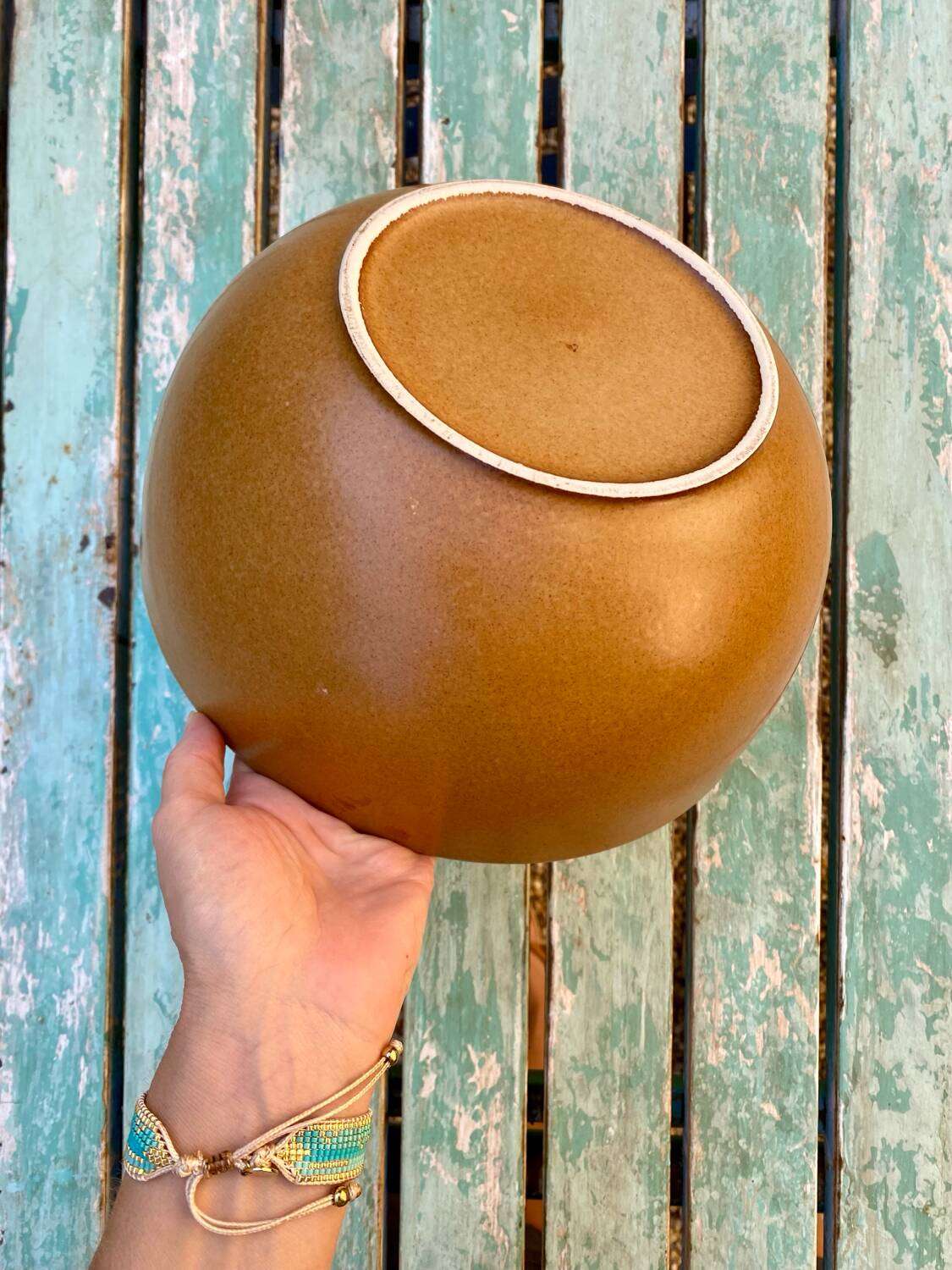 Large stoneware salad bowl