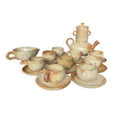 Handmade stoneware tea set, 1970s-80s