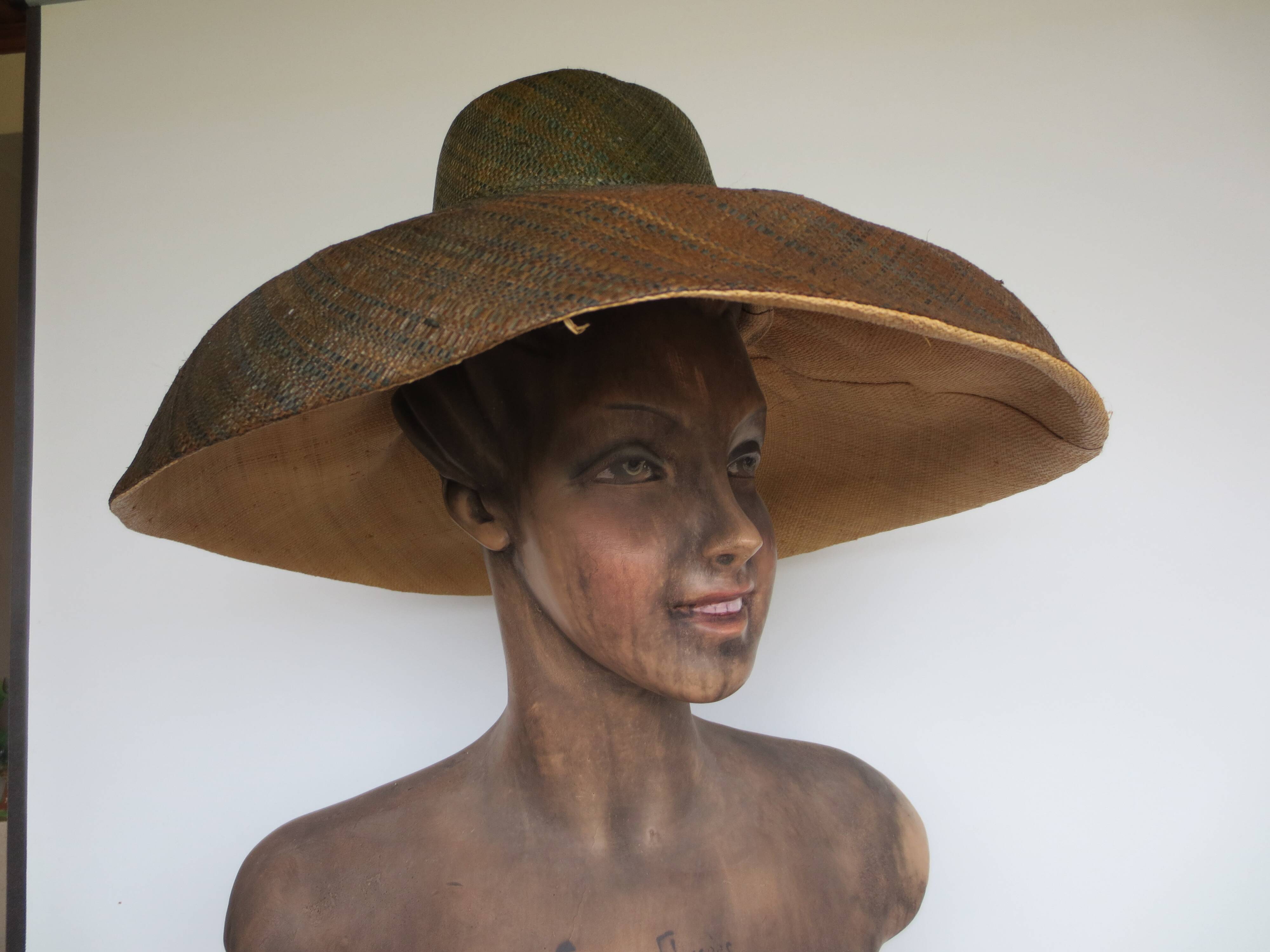 large Malagasy hat made of woven fibres