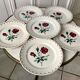 Set of 6 flat plates Badonviller model pinks 30s