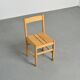 Set of six solid pine chairs by Maison Regain.