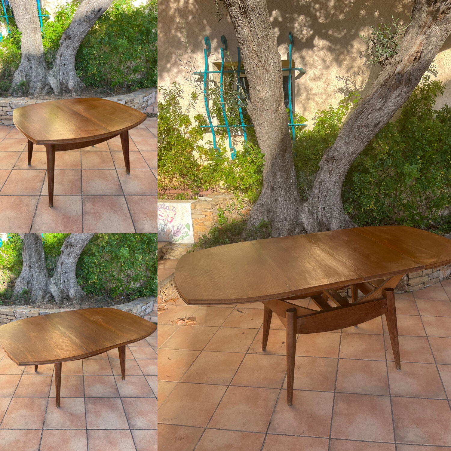 Coffee table with sirca system in oak from the 50s