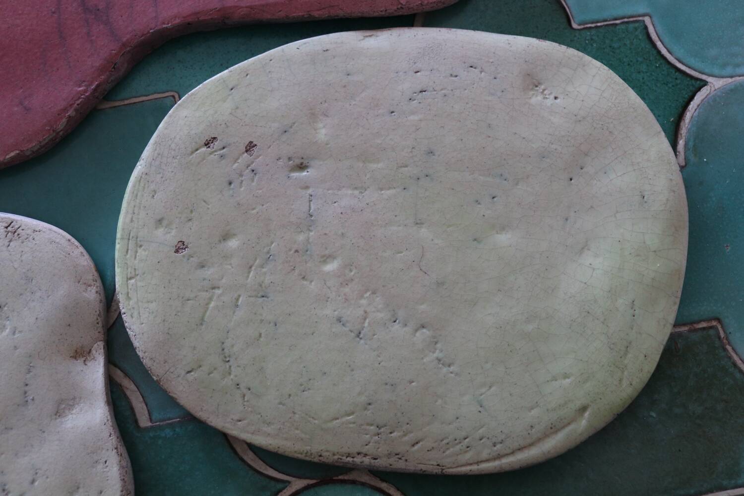 Set of 3 handmade raku ceramic trivets.