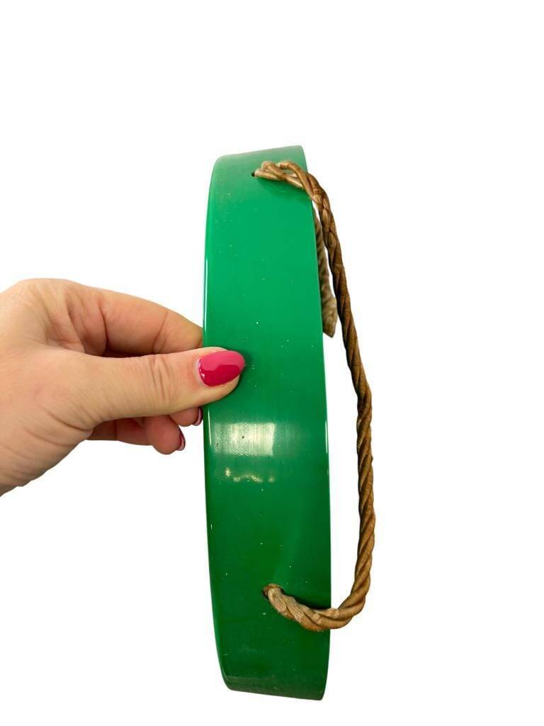 Miroir rond vert vintage de l'ère spatiale