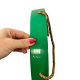 Miroir rond vert vintage de l'ère spatiale