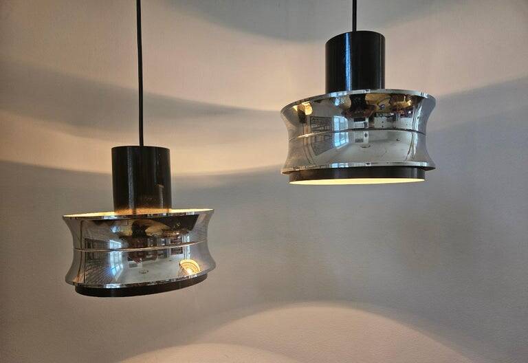 Pair of Midcentury Pendants in style of Jo Hammerborg, Denmark, 1970s