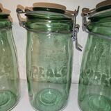 Lot 3 ideal green glass jars
