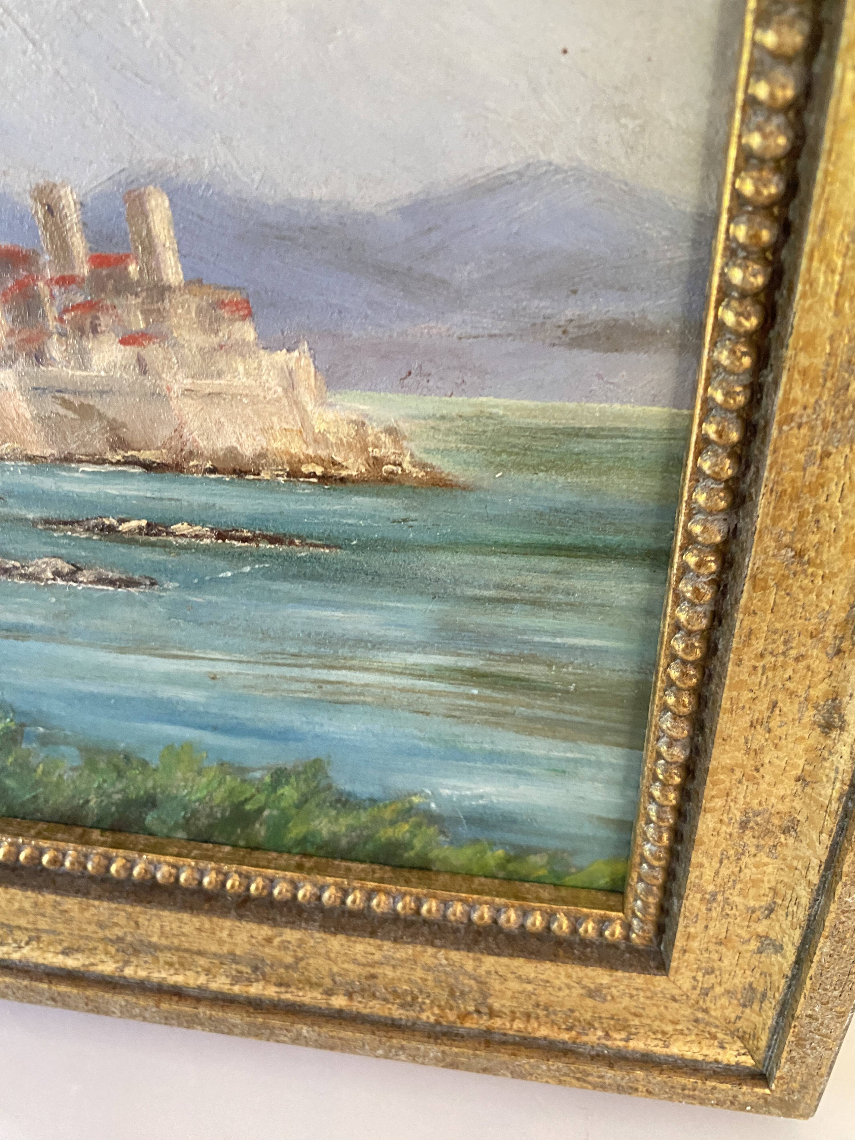 Tableau « Vue côte méditerranéenne", années 50