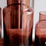 Set 5 vases in blown glass art glass ALLEX, Drôme