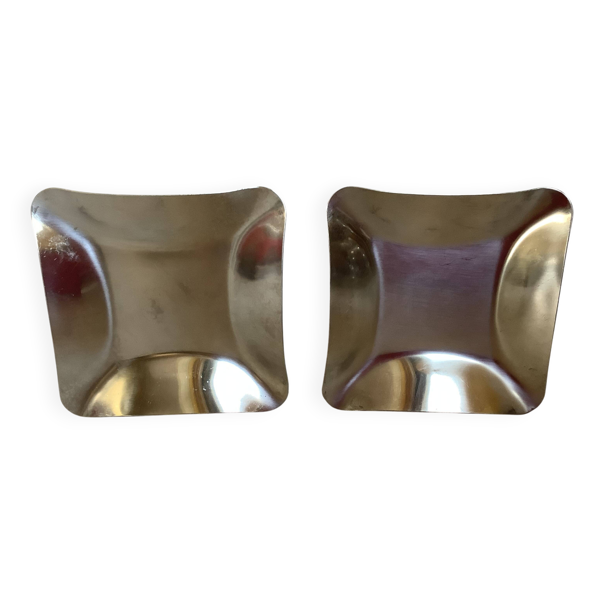 Pair of silver metal trays from Denmark.