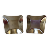 Pair of silver metal trays from Denmark.