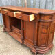 Antique sideboard with rounded edges in pitch pine from the late 19th century.