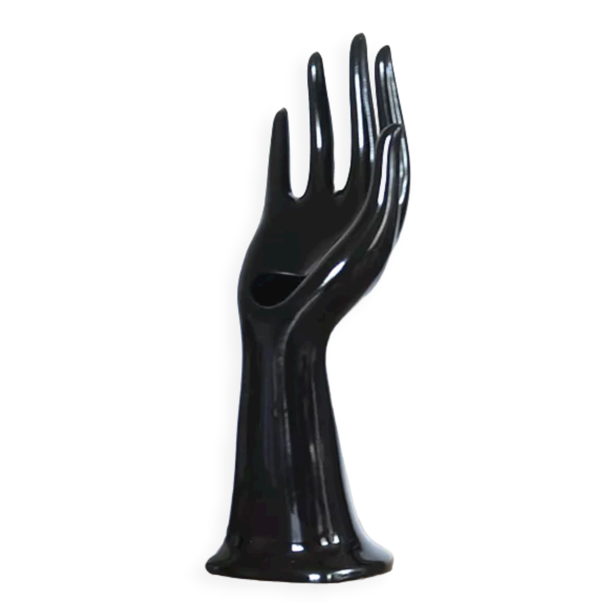 Hand ring vase black soliflore