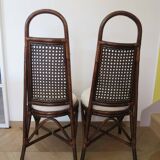 RARE - Set of 2 rattan and cane chairs - 1950 - Dirk Van Sliedrecht style