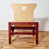 Suite of four heaters in purple stained wood and light oak, circa 1980