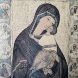 Icon on solid wood icon workshop vintage religious painting