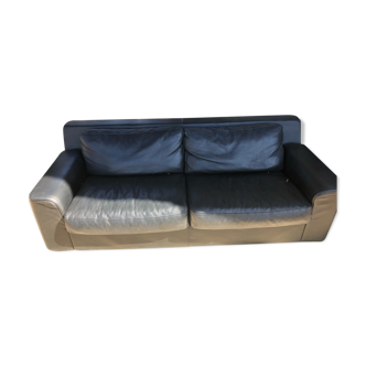 Black leather sofa