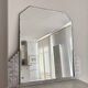 Vintage hammered metal mirror, France art deco 1930
