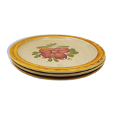 Lot of 3 ceramic plates castellania made in italy flowers