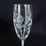 AVON crystal champagne flutes, engraved