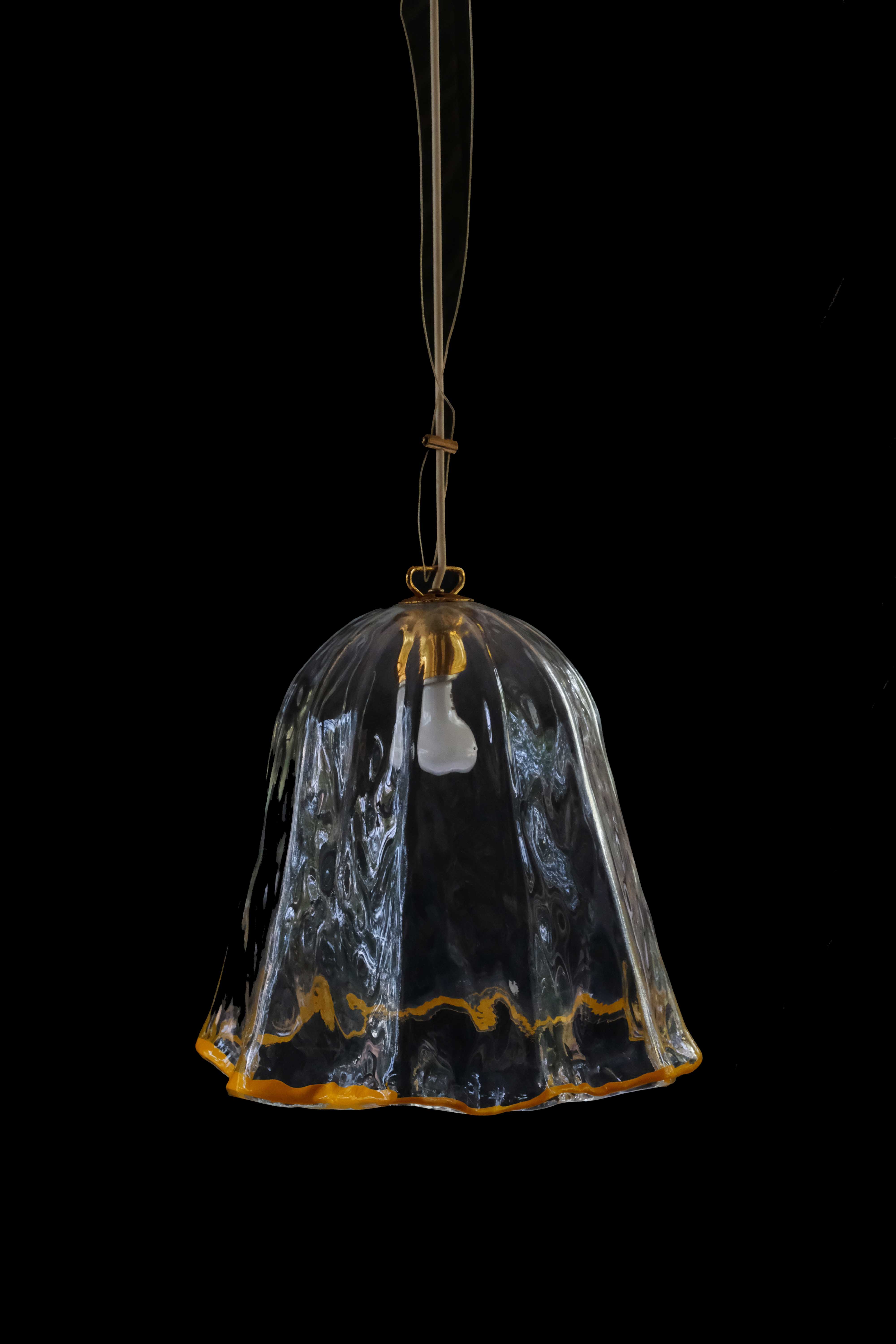 La murrina ceiling lamp in murano glass, italy 1970's