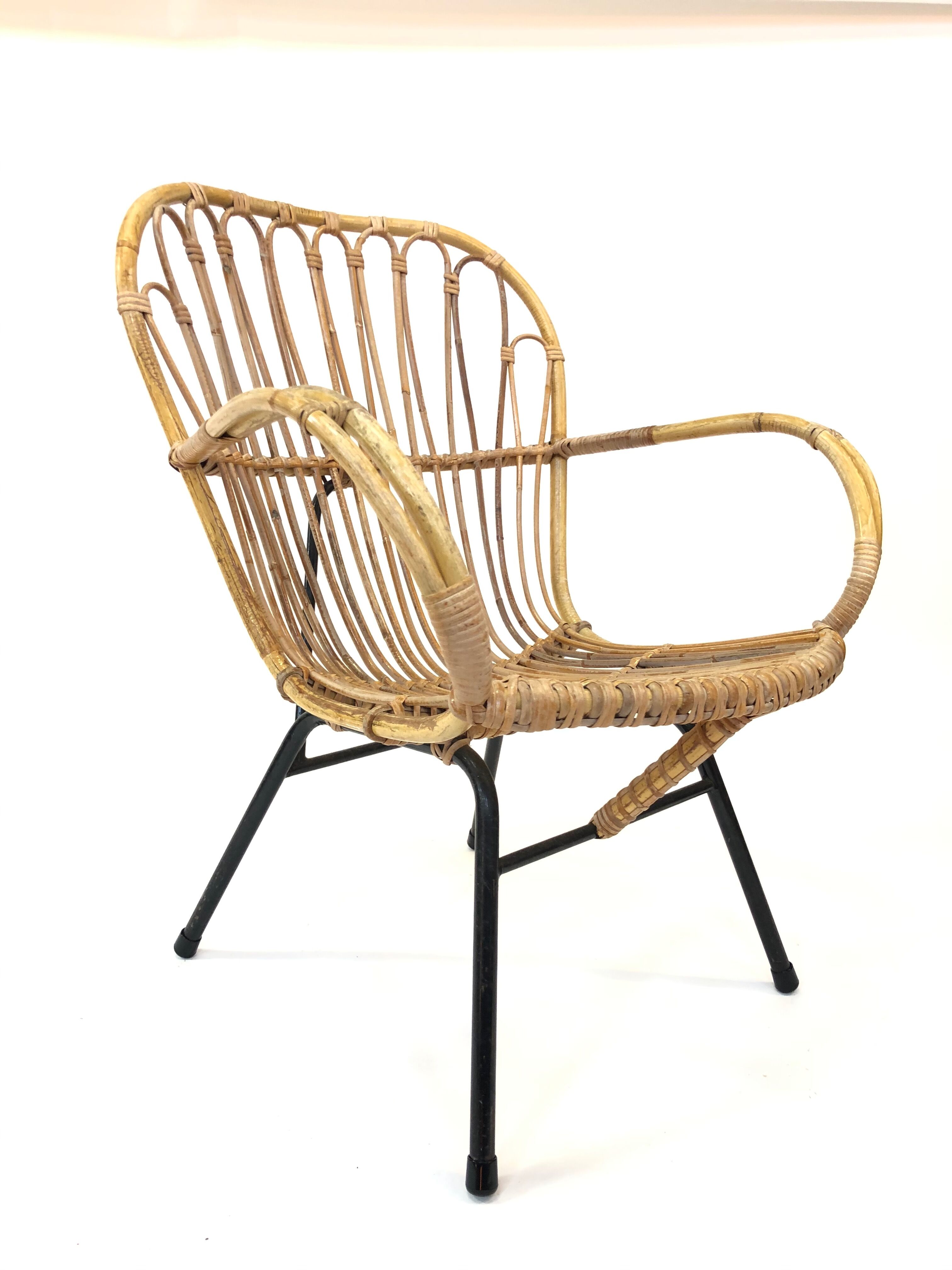 Rattan chair by Rohe Noordwolde, 1960