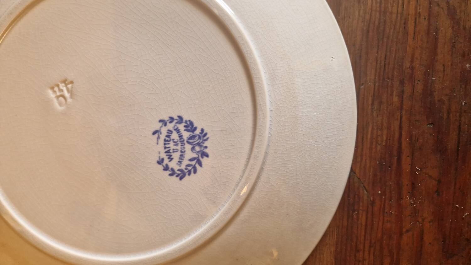 Old Sarreguemines iron earth porcelain plate