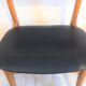 Scandinavian chair in beech and imitation leather black / vintage 60s-70s