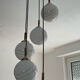 Lustre cascade de globes opaline des années 70