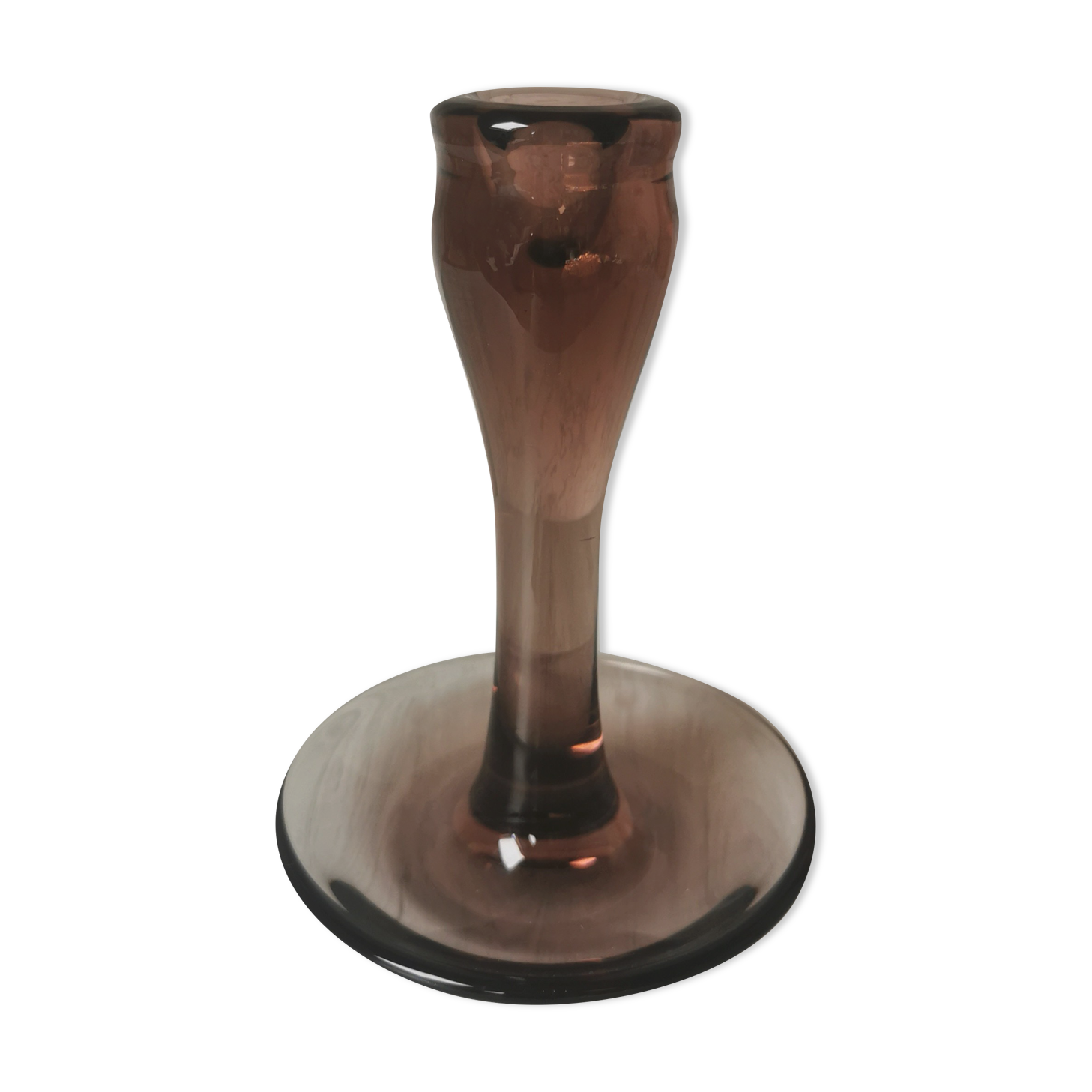 Bougeoir verre fumé